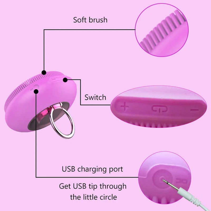 Cepillo de Limpieza Facial Recargable con Anillo Eléctrico